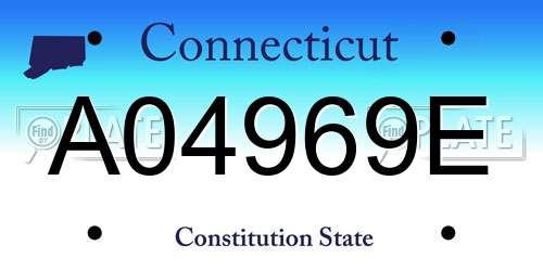 A04969E Connecticut License Plate
