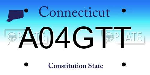 A04GTT Connecticut License Plate