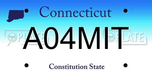 A04MIT Connecticut License Plate