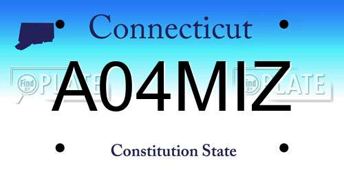 A04MIZ Connecticut License Plate