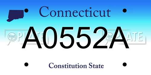A0552A Connecticut License Plate