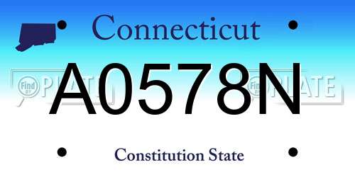 A0578N Connecticut License Plate