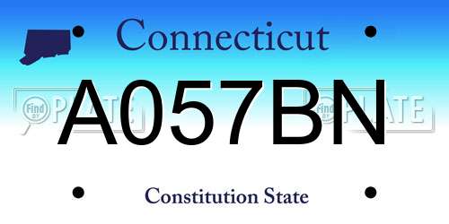 A057BN Connecticut License Plate