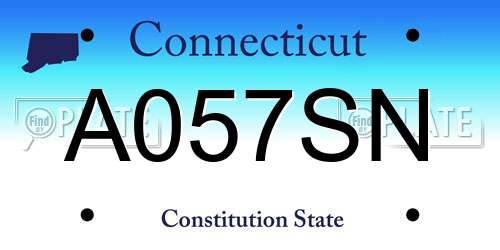A057SN Connecticut License Plate