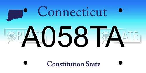 A058TA Connecticut License Plate