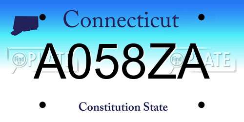 A058ZA Connecticut License Plate