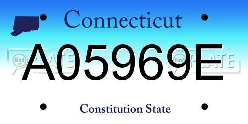 A05969E Connecticut License Plate
