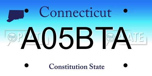 A05BTA Connecticut License Plate
