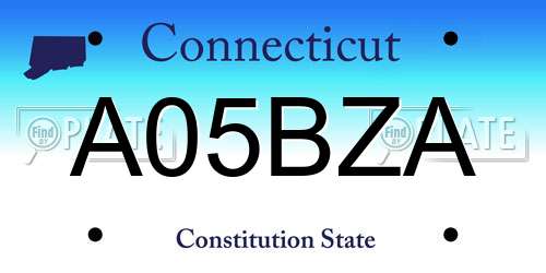 A05BZA Connecticut License Plate