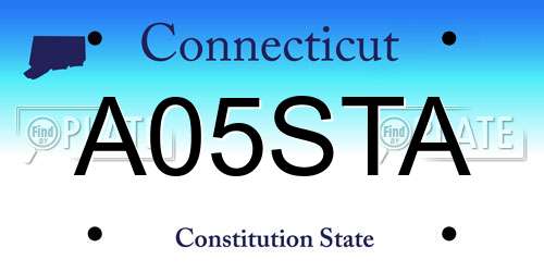 A05STA Connecticut License Plate
