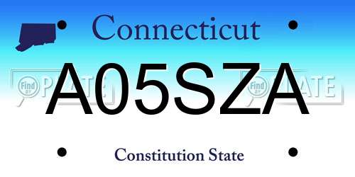 A05SZA Connecticut License Plate