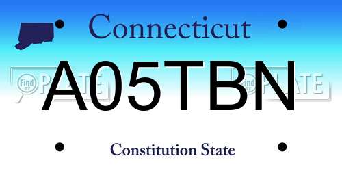 A05TBN Connecticut License Plate