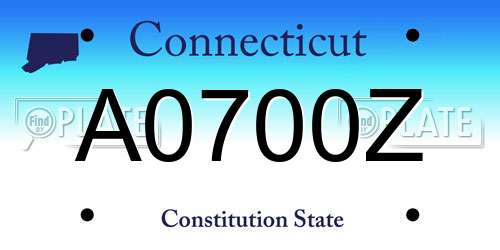 A0700Z Connecticut License Plate