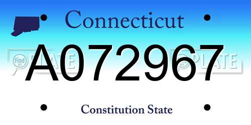 A072967 Connecticut License Plate