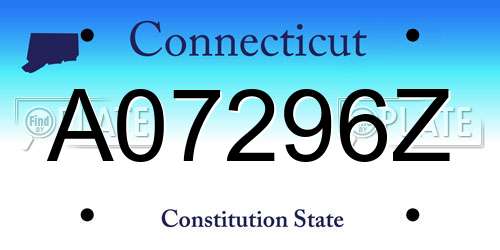 A07296Z Connecticut License Plate
