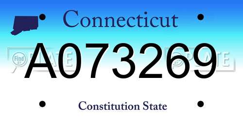 A073269 Connecticut License Plate