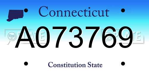 A073769 Connecticut License Plate