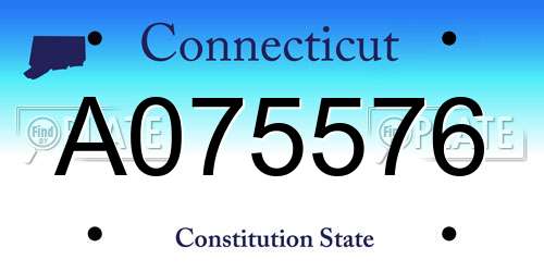 A075576 Connecticut License Plate