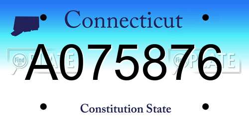 A075876 Connecticut License Plate