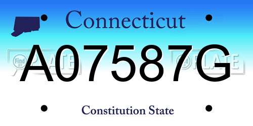 A07587G Connecticut License Plate