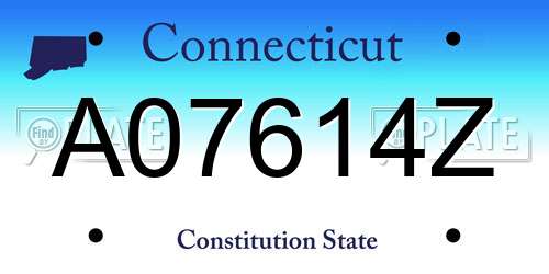 A07614Z Connecticut License Plate
