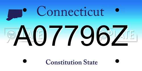 A07796Z Connecticut License Plate
