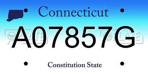 A07857G Connecticut License Plate