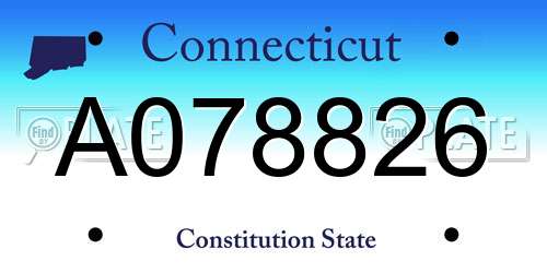 A078826 Connecticut License Plate