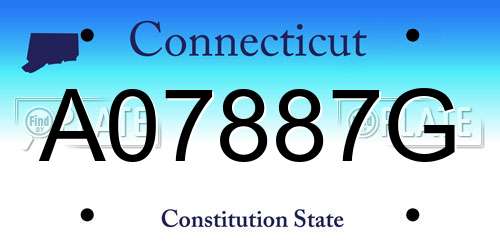 A07887G Connecticut License Plate