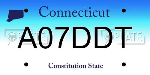 A07DDT Connecticut License Plate