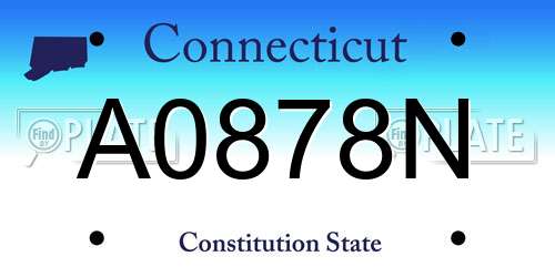 A0878N Connecticut License Plate