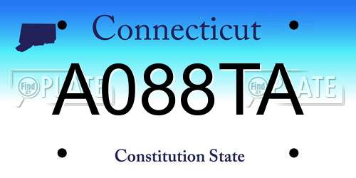 A088TA Connecticut License Plate