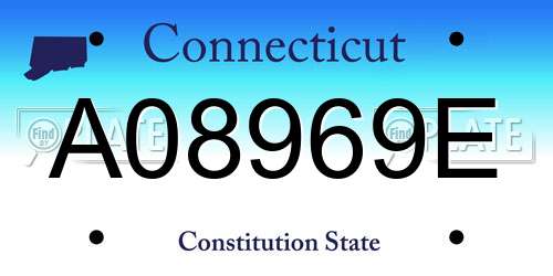 A08969E Connecticut License Plate