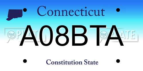 A08BTA Connecticut License Plate