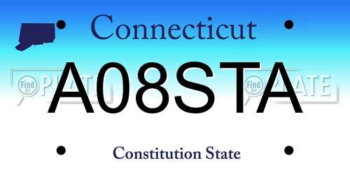 A08STA Connecticut License Plate