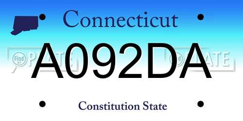 A092DA Connecticut License Plate