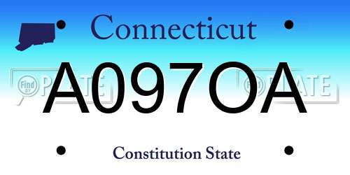 A097OA Connecticut License Plate
