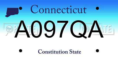 A097QA Connecticut License Plate