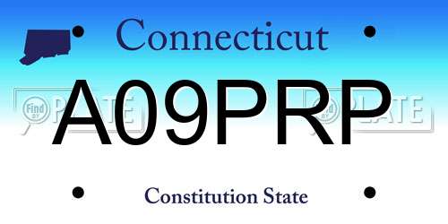 A09PRP Connecticut License Plate