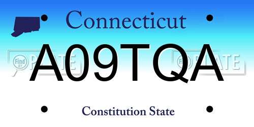 A09TQA Connecticut License Plate