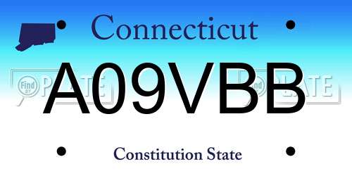 A09VBB Connecticut License Plate
