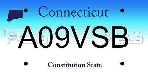 A09VSB Connecticut License Plate