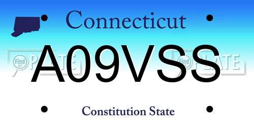 A09VSS Connecticut License Plate