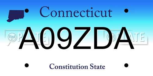 A09ZDA Connecticut License Plate