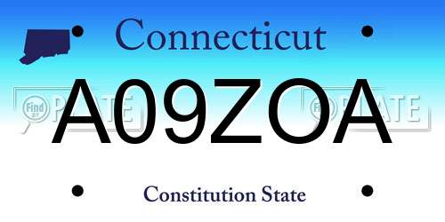A09ZOA Connecticut License Plate
