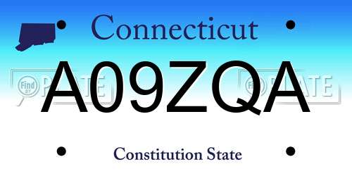 A09ZQA Connecticut License Plate