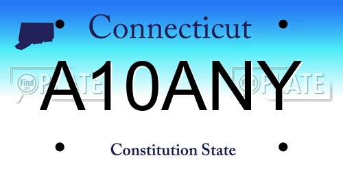 A10ANY Connecticut License Plate