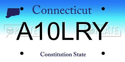 A10LRY Connecticut License Plate