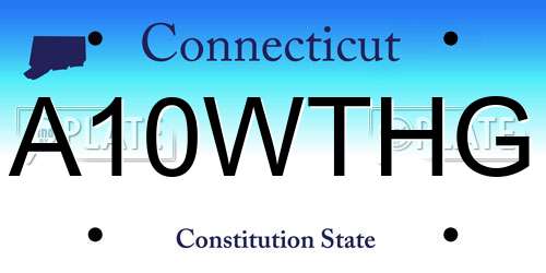 A10WTHG Connecticut License Plate