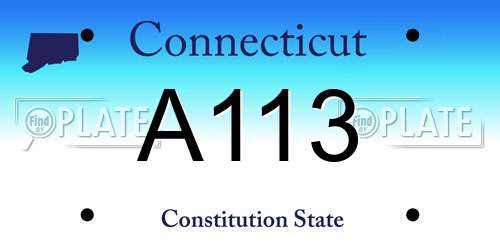 A113 Connecticut License Plate